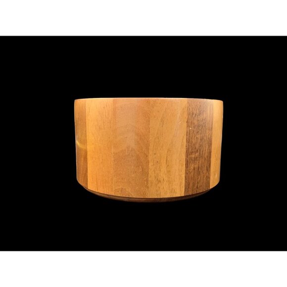 Vtg Dee Nielsen Signed Staved TEAK Wood Bowl OOAK Danish Modern Thin Wall 3x6 - Picture 4 of 15